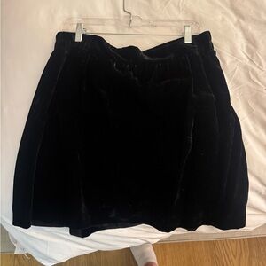 LOFT Black Velvet Mini Skirt